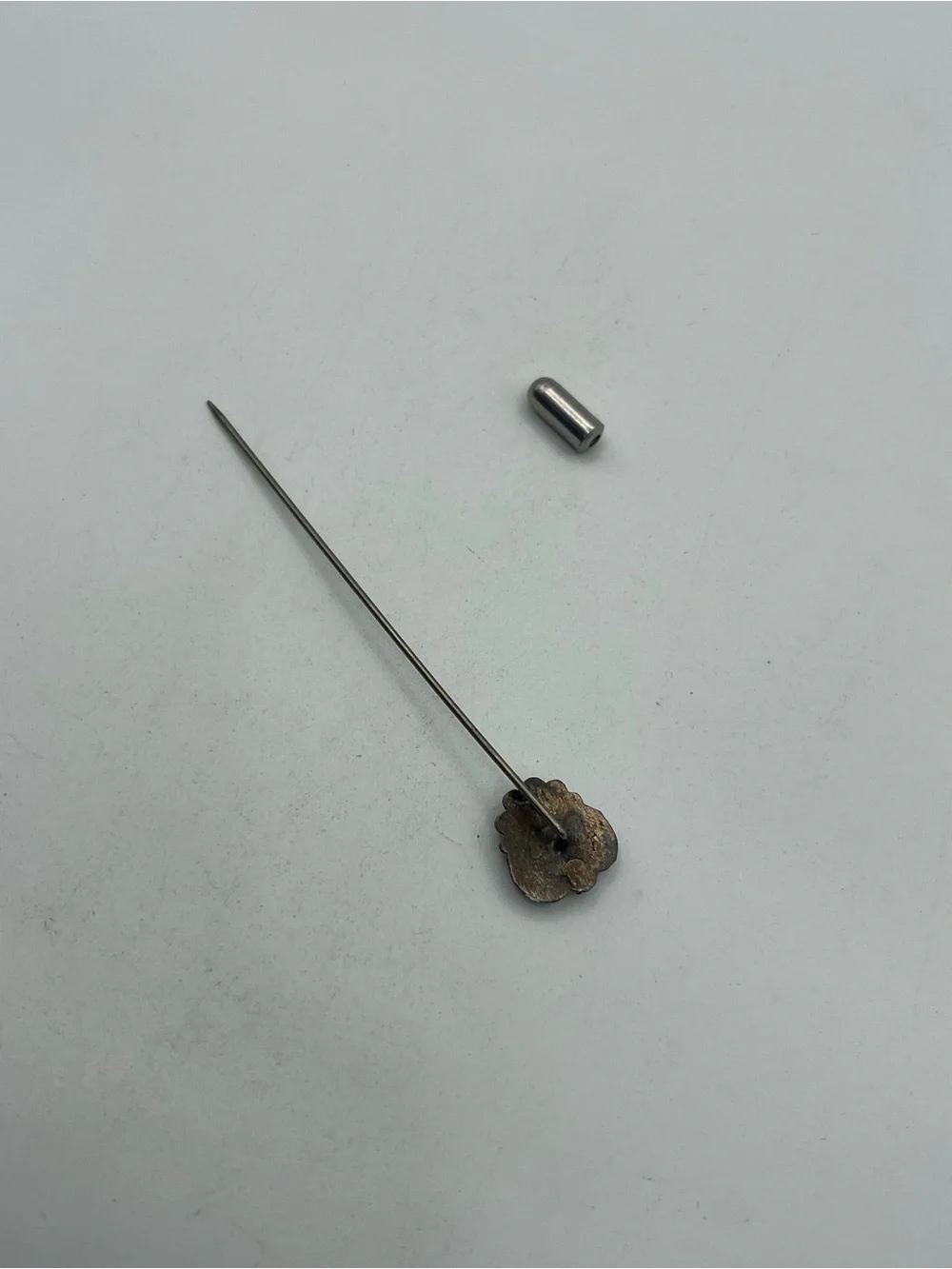Navajo Native American sterling silver blue stone cabochon stick pin brooch